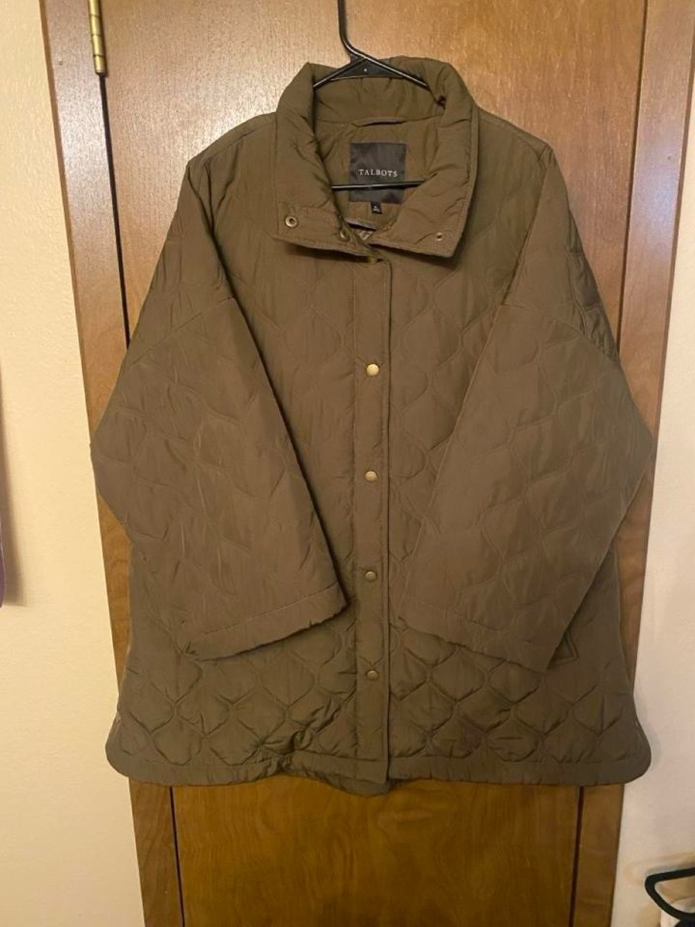 Talbots Olive Brown Quilted Puffer Jacket